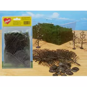 HEKI 1972 - 15 arbres en kit 6-12 cm HO / N / Z avec foliage