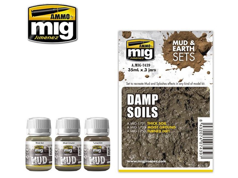 Set de patine sol humide - AMMO MIG 7439