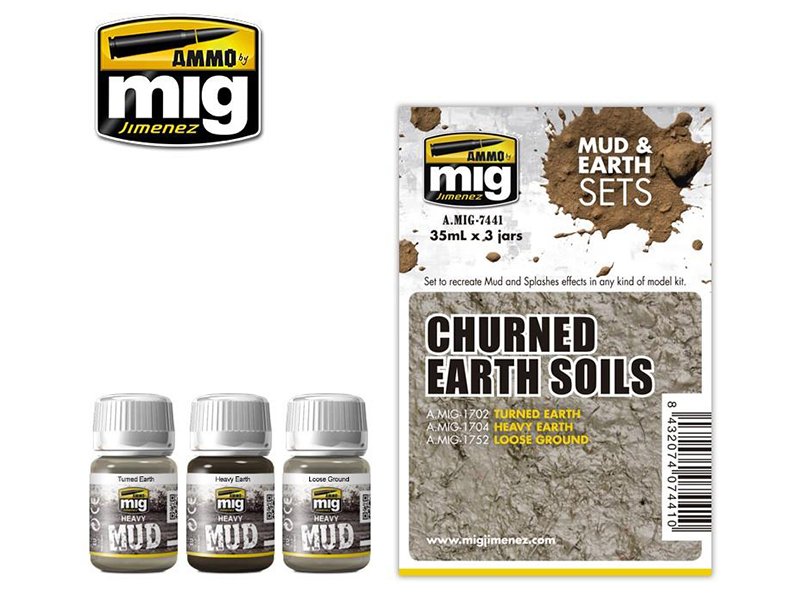 Set de patine sols de terre barattés - AMMO MIG 7441