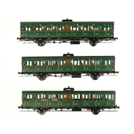 3x voitures Sud-Ouest P.O. ép. II - HO 1/87 - REE VB-286