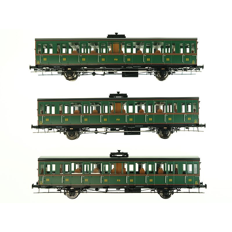 3x voitures Sud-Ouest P.O. ép. II - HO 1/87 - REE VB-286