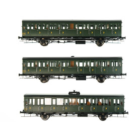 3x voitures Sud-Ouest SNCF ép. IIIa - HO 1/87 - REE VB-288