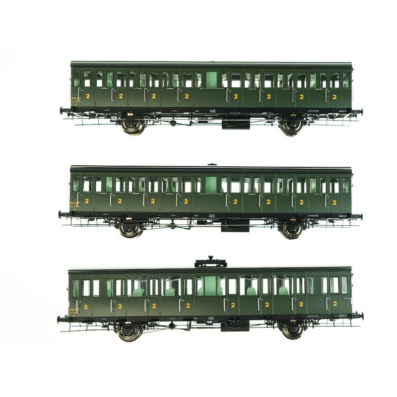 3x voitures Sud-Ouest SNCF ép. IIIb - HO 1/87 - REE VB-291