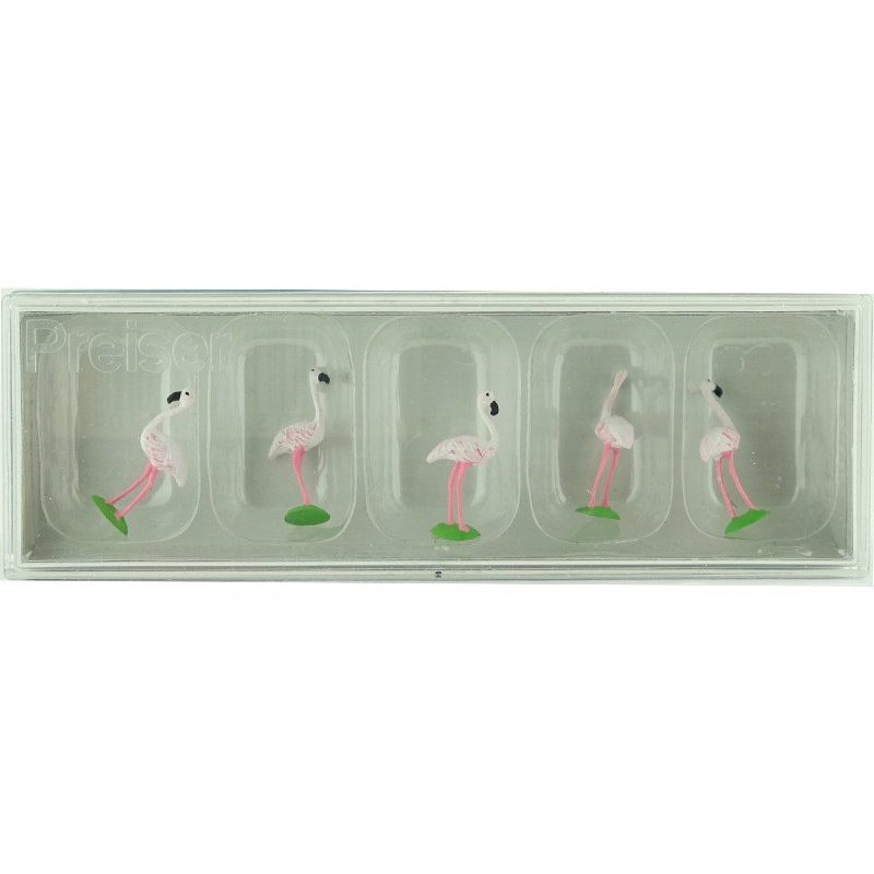 5 flamants roses - HO 1/87 - PREISER 20372