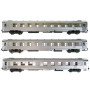 Coffret 3x voitures DEV Inox "La Mouette" ép. IV - SNCF - HO 1/87 - JOUEF HJ4139