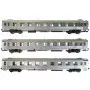 Coffret 3x voitures DEV Inox "La Mouette" ép. IV - SNCF - HO 1/87 - JOUEF HJ4139