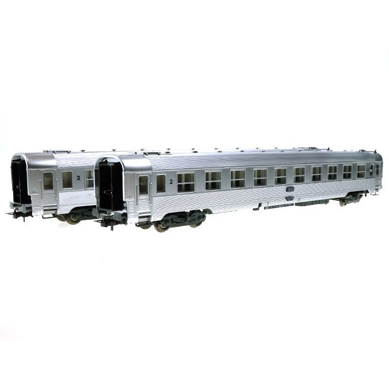 Set 2x voitures DEV Inox B10 2ème classe ép. IV - SNCF - HO 1/87 - JOUEF HJ4137