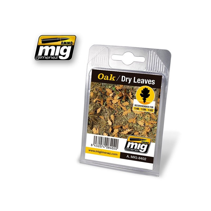 Feuilles séchées chêne pour diorama - 1/35 - MIG 8402