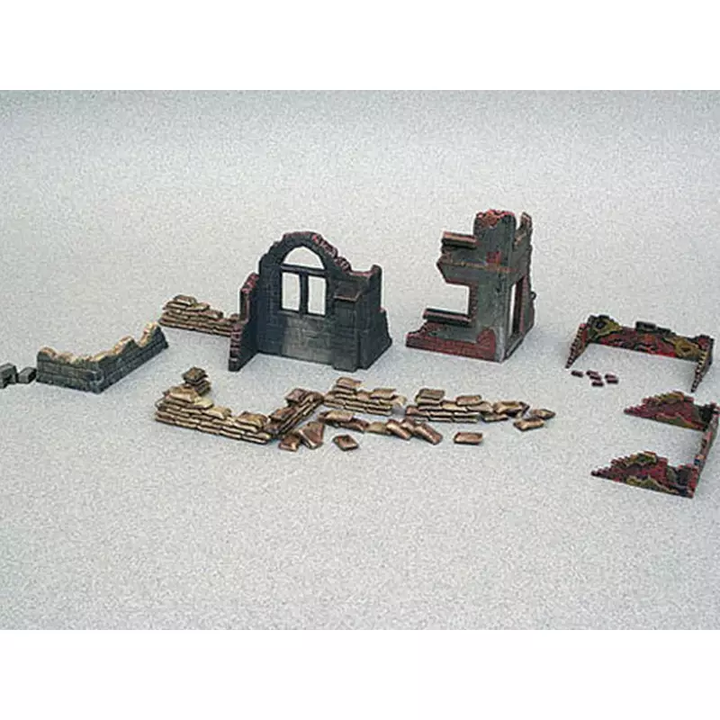 ITALERI 6087 - 1/72 - décor de ruines et murs - WWII