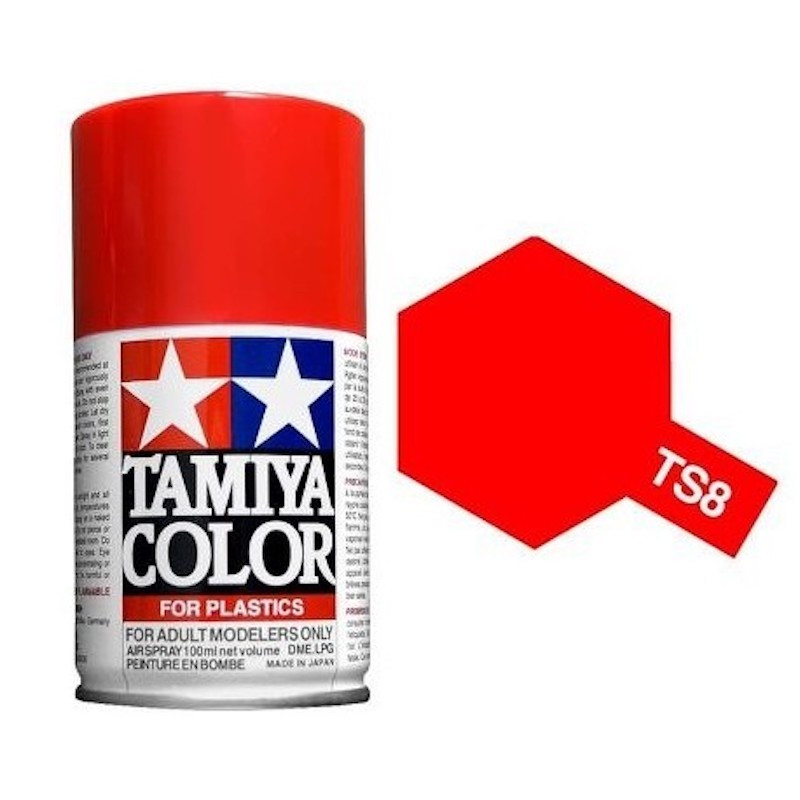 Tamiya TS-8 - Rouge italien brillant - Italian Red - bombe 100 ml