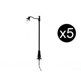 5x lampadaire ancien HO 1/87 hauteur de 9cm à LED