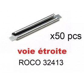 50x éclisses métalliques voie étroite HOe - ROCO 32413