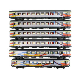 Set 6 voitures Croisière logo flèche ép. V - SNCF - HO 1/87 - LS Models MW1909