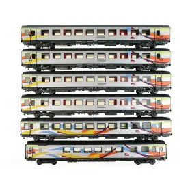Set 6 voitures Croisière logo Carmillon ép. V - SNCF - HO 1/87 - LS Models MW1910