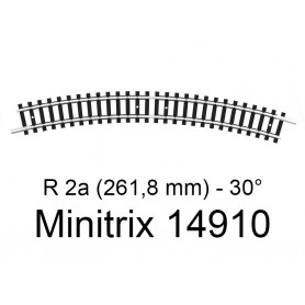 Rail courbe R2a (261,8 mm) - 30° Minitrix - Trix 14910