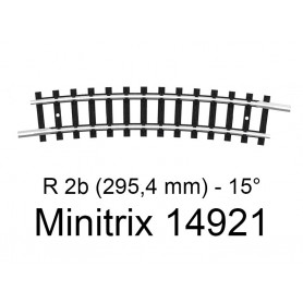Rail courbe R2b (295,4 mm) - 15° Minitrix - Trix 14921