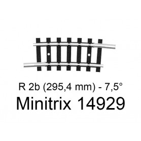Rail courbe R 2b (295,4 mm) - 7,5° Minitrix - Trix 14929