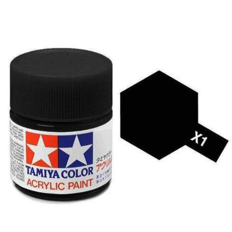 Tamiya X-1 - noir brillant - pot acrylique 10 ml