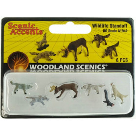 Loups attaquant un cerf - HO 1/87 - WOODLAND SCENICS A1942