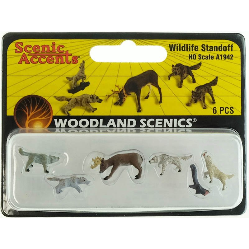 Loups attaquant un cerf - HO 1/87 - WOODLAND SCENICS A1942