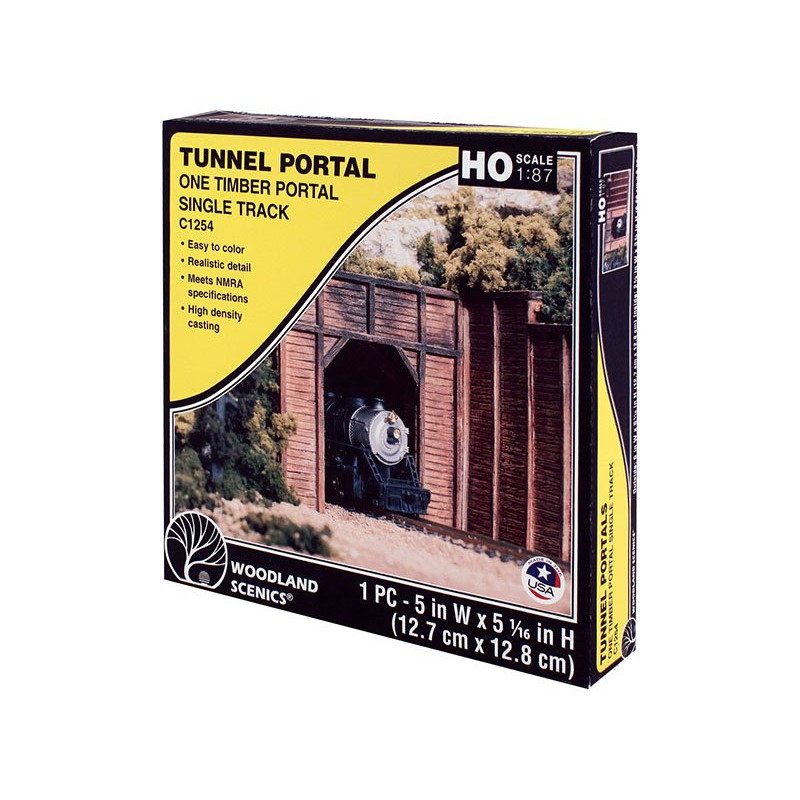 Woodland Scenics HO C1254 Timber Tunnel Portal, Single - Merrimack
