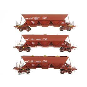 Set de 3 wagons trémie EX T1-T3 «SGTR / CEWI / CEWI» - ép. V-VI - HO 1/87 - REE WB-574