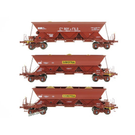 Set de 3 wagons trémie EX T2 «ROY&Fils / SIMOTRA» - ép. IV - HO 1/87 - REE WB-575
