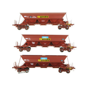 Set de 3 wagons trémie EX T2 «SIMOTRA» - ép. IV - HO 1/87 - REE WB-576