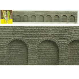 Mur en pierres taillées avec arcades decorflex - N 1/160 - FALLER 272600