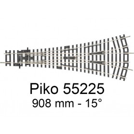 PIKO 55225 - Voie A - Aiguillage triple 239mm 15 degrés - HO 1/87