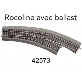 Aiguillage courbe droite BWl3/4 Rocoline ballast souple - HO 1/87 - ROCO 42573