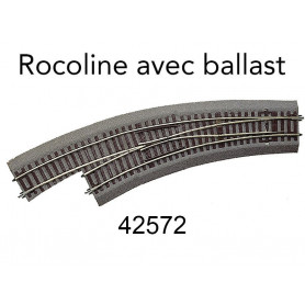 Aiguillage courbe gauche BWl3/4 Rocoline ballast souple - HO 1/87 - ROCO 42572