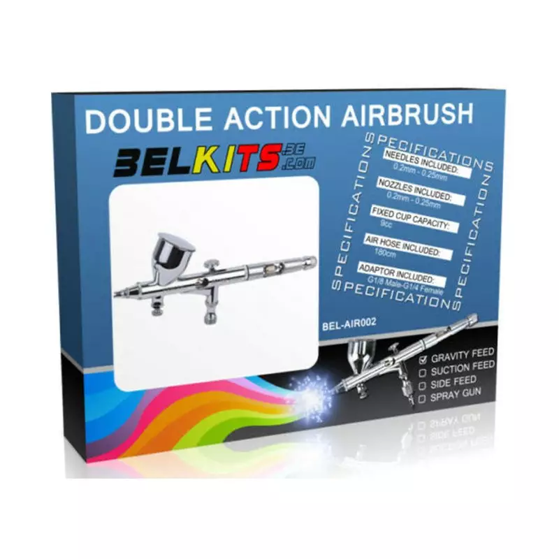 Set aérographe double action par gravité - BELKITS AIR-002