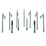 11x lampadaires et feux de circulation - HO 1/87 - WOODLAND SCENICS D248