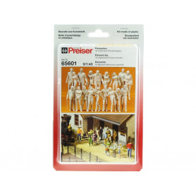 18 figurines passants à peindre - échelle O 1/43 - PREISER 65601