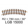 Rail courbe R2 780 mm 30° - échelle G 1/22,5 - LGB 15000