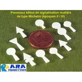 10 panneaux routiers béton type Michelin - échelle N - Ara Production