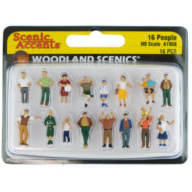 16 personnages divers - HO 1/87 - WOODLAND SCENICS A1958