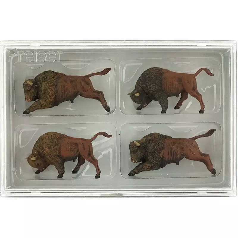 4 buffles - HO 1/87 - PREISER 20391