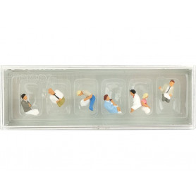 Personnages assis pour voiture voyageurs - HO 1/87 - PREISER 10298