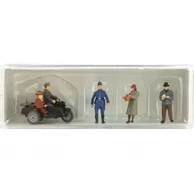 Sidecar et passants époque III - HO 1/87 - PREISER 10565