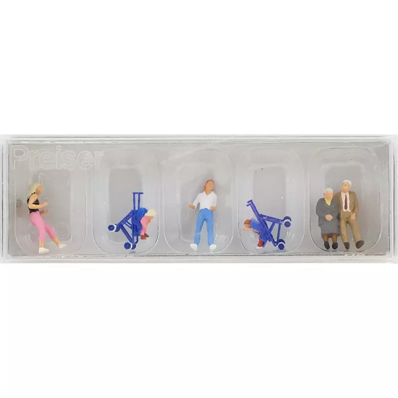 Preiser 10494 parents ayant des enfants h0 poussette
