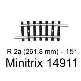 Rail courbe R2a (261,8 mm) - 15° Minitrix - Trix 14911