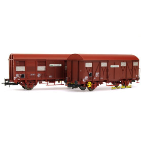 2x wagons couverts «Fret-Express» SNCF ép. IV - HO 1/87 - JOUEF HJ6187
