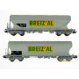 2x wagons trémies Breiz'Al SNCF ép. IV-V - HO 1/87 - JOUEF HJ6185