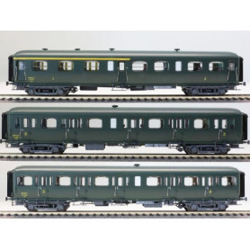 Set 3 voitures Express Nord A3B4 - B9 - B11 - Epoque IIId - HO - 40328 LS Models