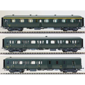 Set 3 voitures Express Nord A7 - B5d - B11 - Epoque IIId - HO - 40326 LS Models
