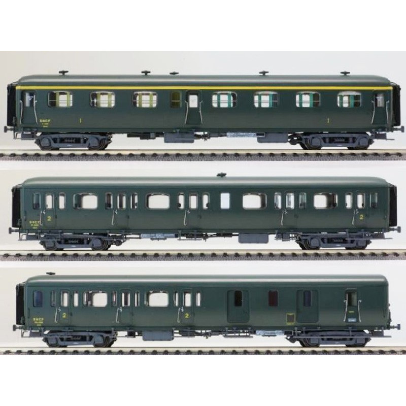 Set 3 voitures Express Nord A7 - B5d - B11 - Epoque IIId - HO - 40326 LS Models