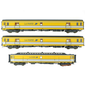 3x voitures postale jaune - ép IV - HO 1/87 - 40423 LS Models