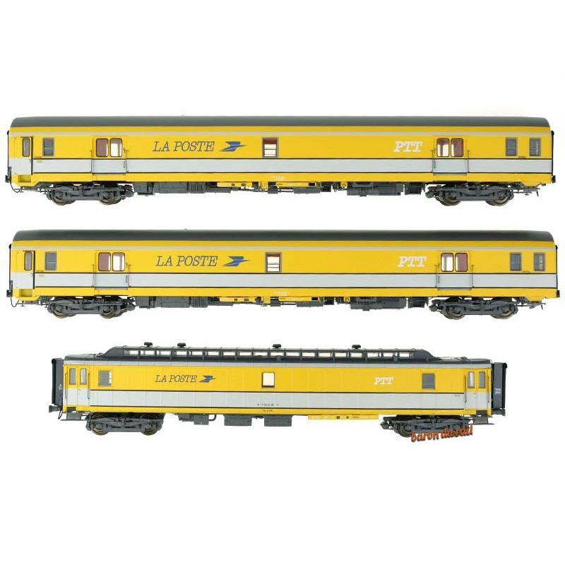 3x voitures postale jaune - ép IV - HO 1/87 - 40424 LS Models
